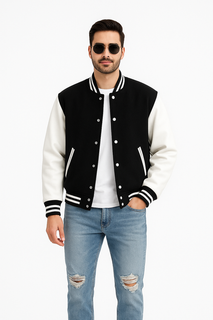 Black and White Varsity Jacket